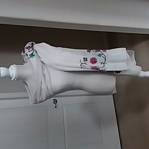 Beautiful 68" beige floral summer scarf/shawl